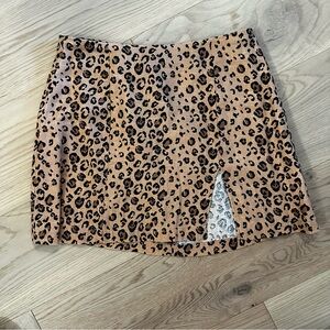 Reformation Leopard Mini Skirt